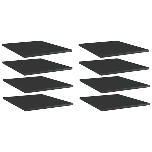 vidaXL 本棚ボード 8点 ハイグロスブラック 40x50x1.5cm エンジニアリングウッド