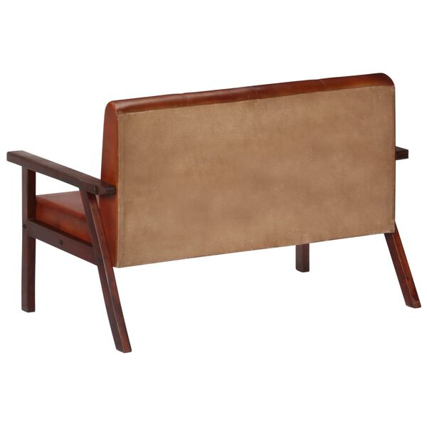 vidaXL 2人掛けソファ ブラウン 本革