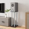 vidaXL スピーカースタンド 2個 ブラック&シルバー 強化ガラス 4柱デザイン