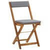 vidaXL 折りたたみビストロ3点セット クッション付き アカシア無垢材