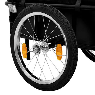 vidaXL 自転車用トレーラー/ハンドワゴン155x60x83 cm スチール製 ブラック
