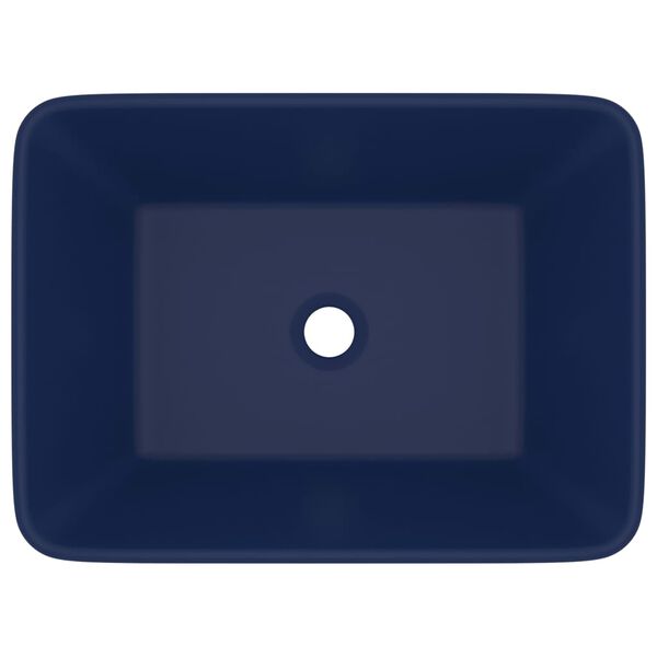 vidaXL 洗面器 マットダークブルー 41x30x12cm セラミック