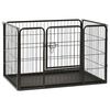 vidaXL 子犬用プレイサークル スチール製 91.5x59x61cm