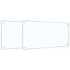 vidaXL キッチンスプラッシュバック 2 pcs トランスペアレント 100 x 50 cm 強化ガラス