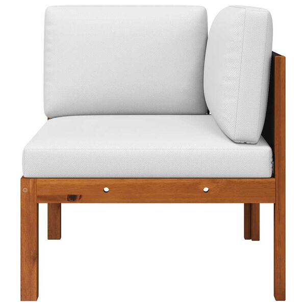 vidaXL ガーデンコーナーソファ クッション付き 木製 アカシア＆ロープ