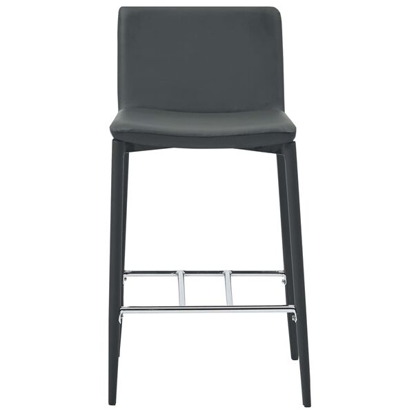 vidaXL バースツール 2点 グレー 合成皮革製