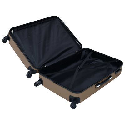 vidaXL ハードスーツケース3点セット ブラウン ABS製