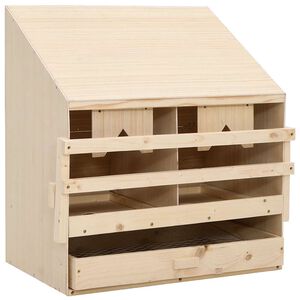 vidaXL 鶏用 産卵箱 コンパートメント2点付き 63x40x65cm パイン無垢材