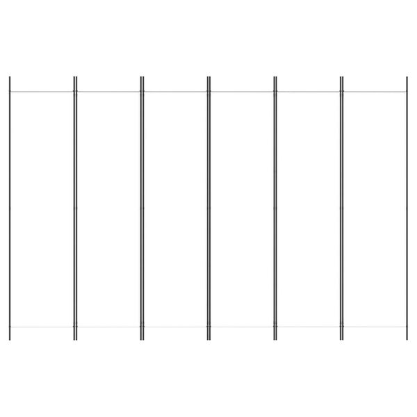 vidaXL 6枚組パネル 間仕切り ホワイト 300x200 cm 布製