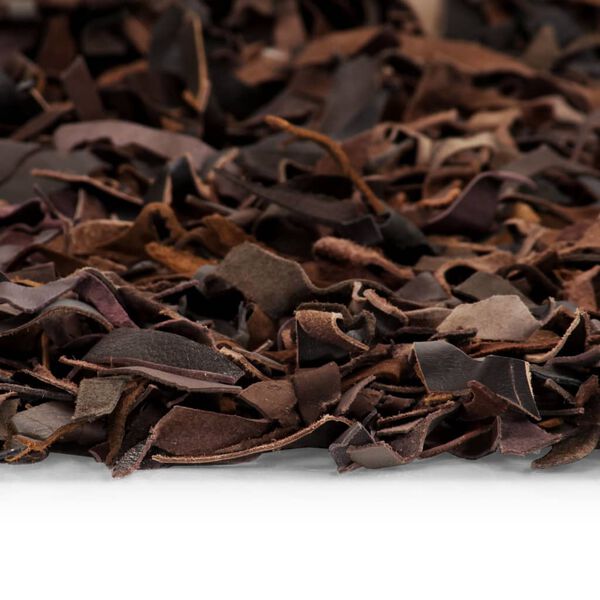 vidaXL シャギーラグ 本革 80x160cm ブラウン