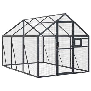 vidaXL 鳥小屋 アビアリー アントラシート 1.79x3x1.85 cm アルミ