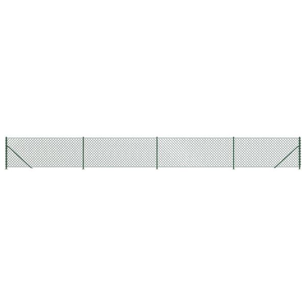 vidaXL 金網フェンス フランジ付き グリーン 1x10 m