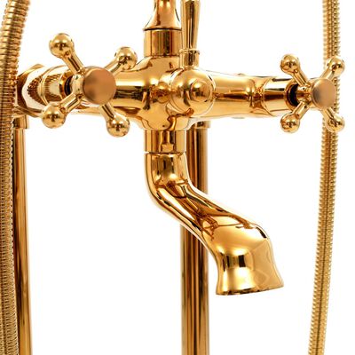 vidaXL 自立型 浴槽用 蛇口 ステンレススチール製 99.5cm ゴールド