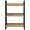 vidaXL 3段 ブックシェルフ オーク 60x27.6x90.5cm エンジニアリングウッド