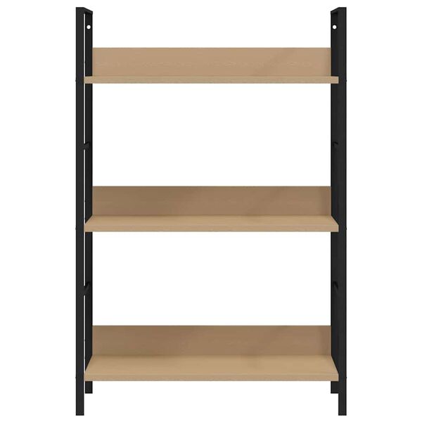 vidaXL 3段 ブックシェルフ オーク 60x27.6x90.5cm エンジニアリングウッド