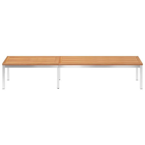 vidaXL サンラウンジャー チーク無垢材＆ステンレススチール