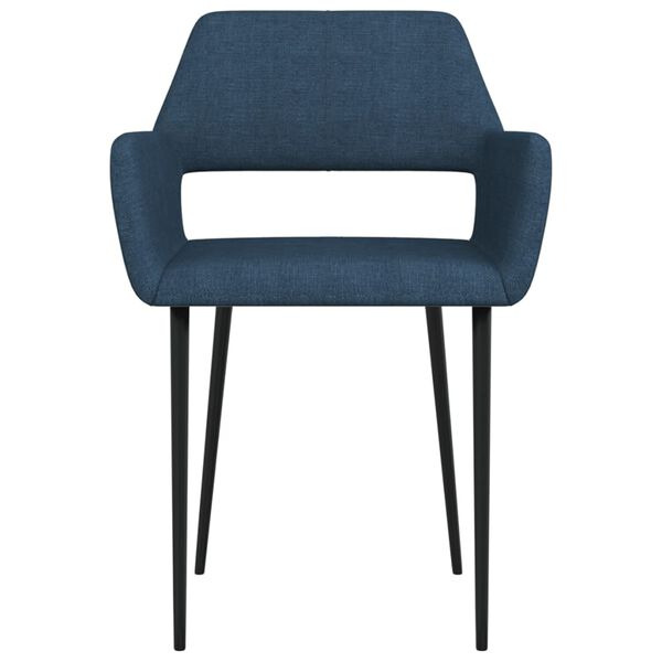 vidaXL ダイニングチェア 2点セット ブルー 布張り