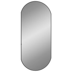 vidaXL 壁取り付け式ミラー ブラック 90x40 cm オーバル