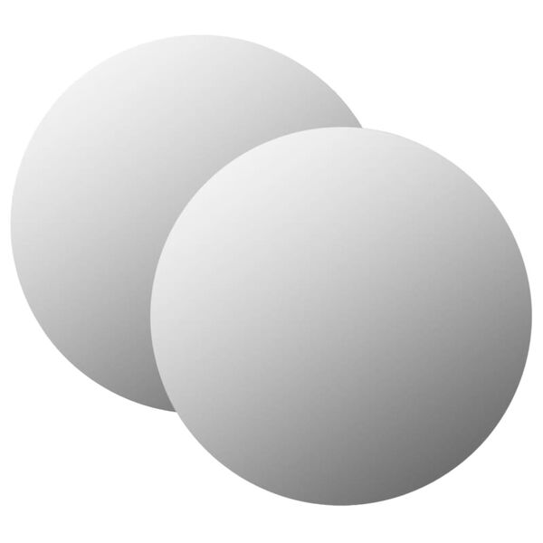 vidaXL ウォールミラー 2点 70cm 丸型 ガラス製 (245705x2)