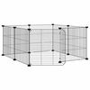 vidaXL 8パネルペットケージ ドア付き ブラック 70x70x35 cm スチール