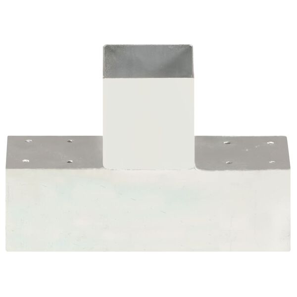 vidaXL 支柱用コネクタ T字型 亜鉛メッキ金属 91x91mm