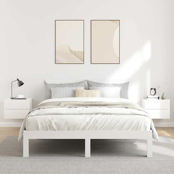 vidaXL ベッドサイドキャビネット 2点 ハイグロスホワイト 40x30x30cm エンジニアリングウッド