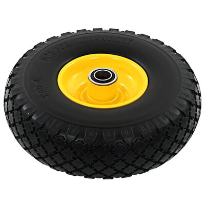 vidaXL 台車用車輪 2点セット 硬質ポリウレタン製 サイズ 3.00-4 (260x85mm) (直径 x 幅)
