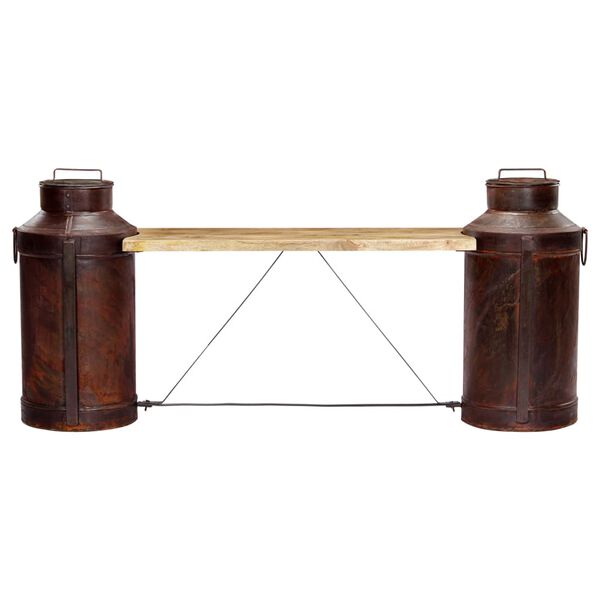 vidaXL 牛乳びん付き ベンチ 150x33x64cm マンゴー無垢材