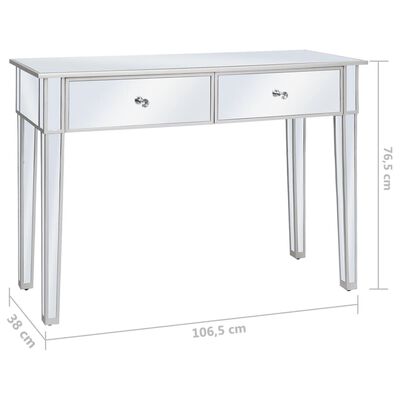 vidaXL ミラー付きコンソールテーブル MDF＆ガラス 106.5x38x76.5 cm