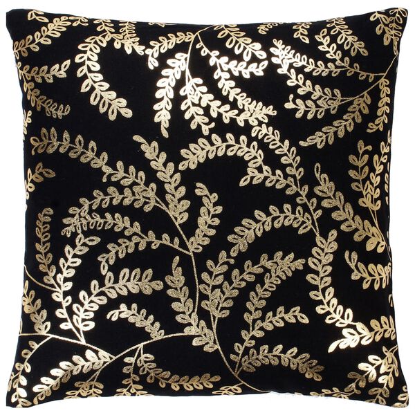 vidaXL クッション2点 箔プリント ブラック＆ゴールド 40x40cm コットン製