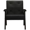 vidaXL アームチェア ブラック 本革製