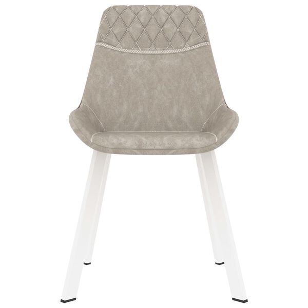 vidaXL ダイニングチェア 2点 ライトグレー 合成皮革製