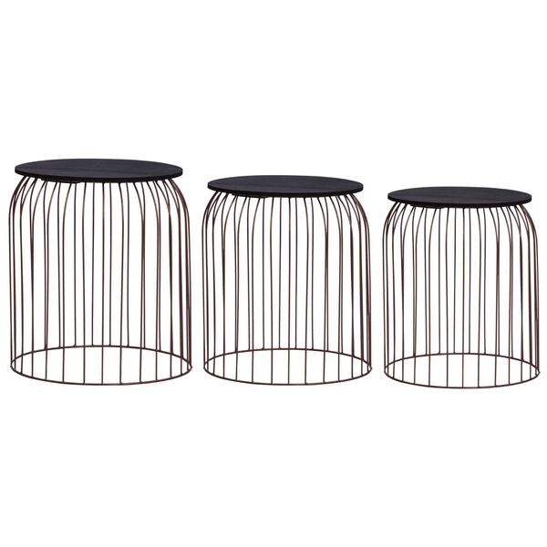 vidaXL コーヒーテーブル 3点 コッパー