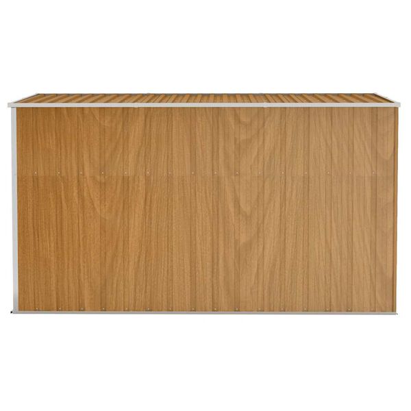 vidaXL 壁掛け式ガーデンシェッド ブラウン 118x288x178 cm 亜鉛メッキ鋼