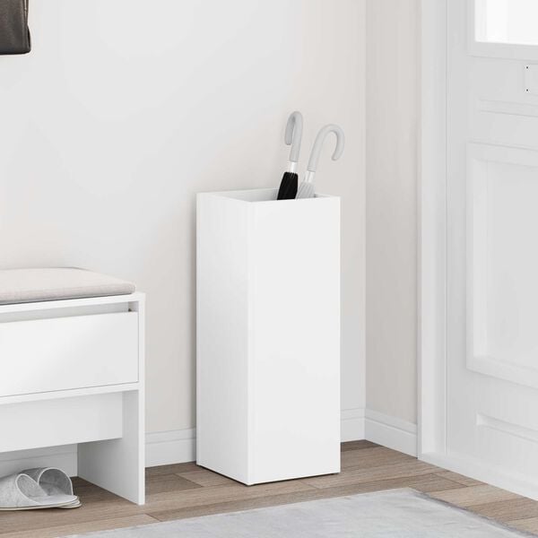 vidaXL 傘立て ストレージ付き ホワイト 25 x 24.5 x 64 cm エンジニアリングウッド