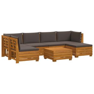 vidaXL 7 個 アウトドアソファセット ソリッドアカシアウッド ブラウン