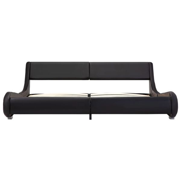 vidaXL ベッドフレーム ブラック 合成皮革製 180x200cm