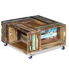 vidaXL コーヒーテーブル 無垢の再生木材 70x70x35cm
