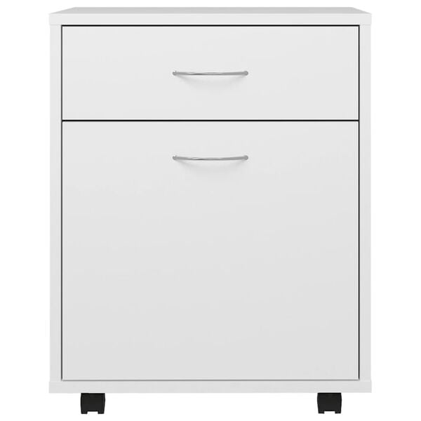 vidaXL ローリングキャビネット ホワイト 45x38x54 cm エンジニアードウッド