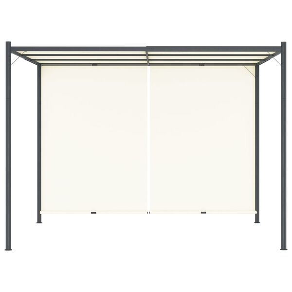 vidaXL パーゴラ 調整可能なルーフ付き クリームホワイト 3x3m スチール