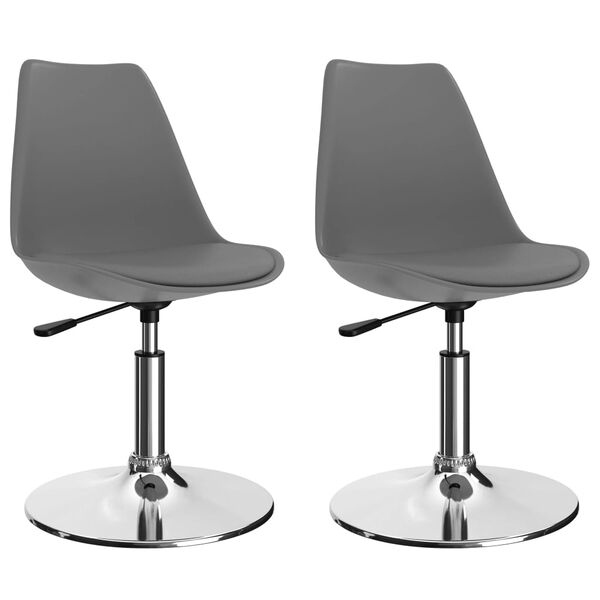 vidaXL 324201 vidaXL Swivel Dining Chairs 2 pcs Light Grey Faux Leather