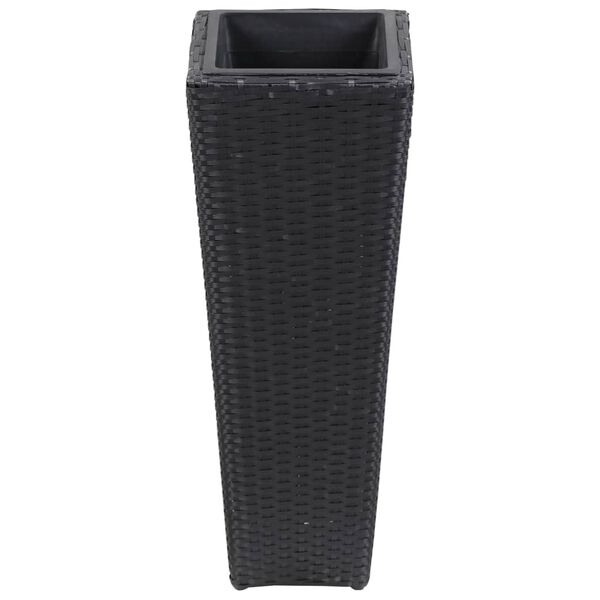 vidaXL ガーデントールプランター 30x30x80 cm ポリラタン製 ブラック