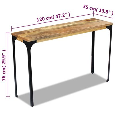 vidaXL コンソールテーブル マンゴーウッド 120x35x76cm