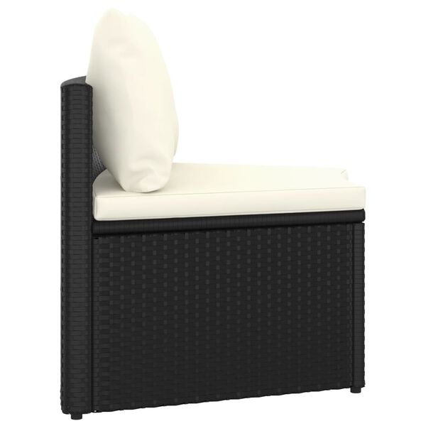 vidaXL 屋外ソファ2点セット クッション付き ポリラタン ブラック