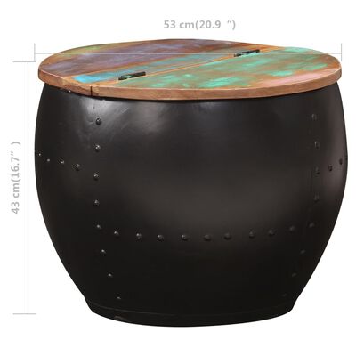 vidaXL コーヒーテーブル 53x43cm 無垢の再生木材