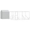 vidaXL 屋外犬小屋 屋根付き シルバー 6x6x2.5 m 亜鉛メッキ鋼製