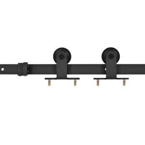 vidaXL スライド式ドア SKIEN 金具キット 183cm スチール製 ブラック