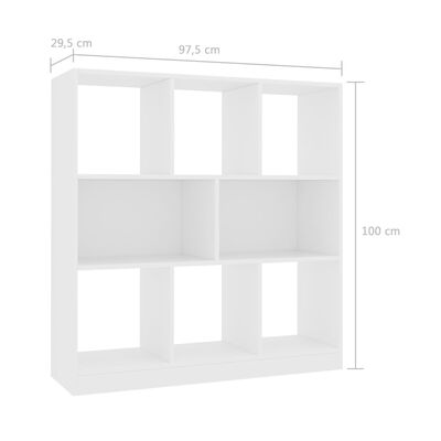 vidaXL ブックキャビネット 白色 97.5x29.5x100cm パーティクルボード