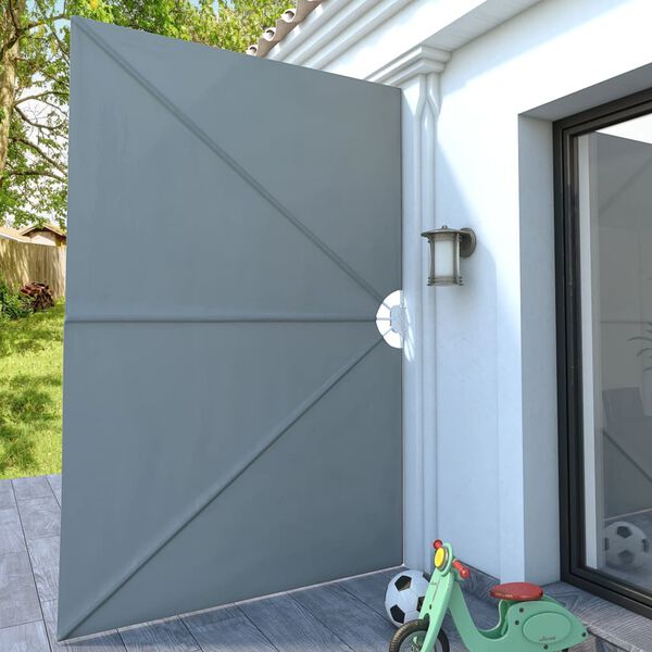 vidaXL 折りたたみ式 テラス用 サイドオーニング グレー 300x200cm