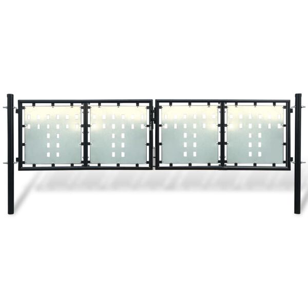 vidaXL ブラック シングルドア フェンスゲート 300x100 cm